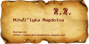 Mihályka Magdolna névjegykártya
