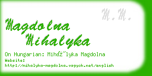 magdolna mihalyka business card